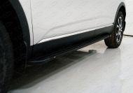 Пороги алюминиевые "Slim Line Black" 1720 мм для автомобиля Renault Arkana 2019- TCC Тюнинг арт. RENARK19-21B