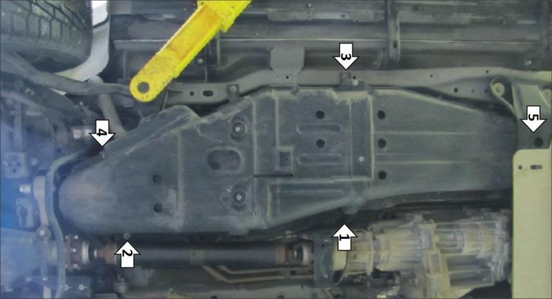 Защита стальная Мотодор (Топливный бак), 3 мм, Сталь для Mitsubishi Pajero IV 2012-2020 арт. 11340