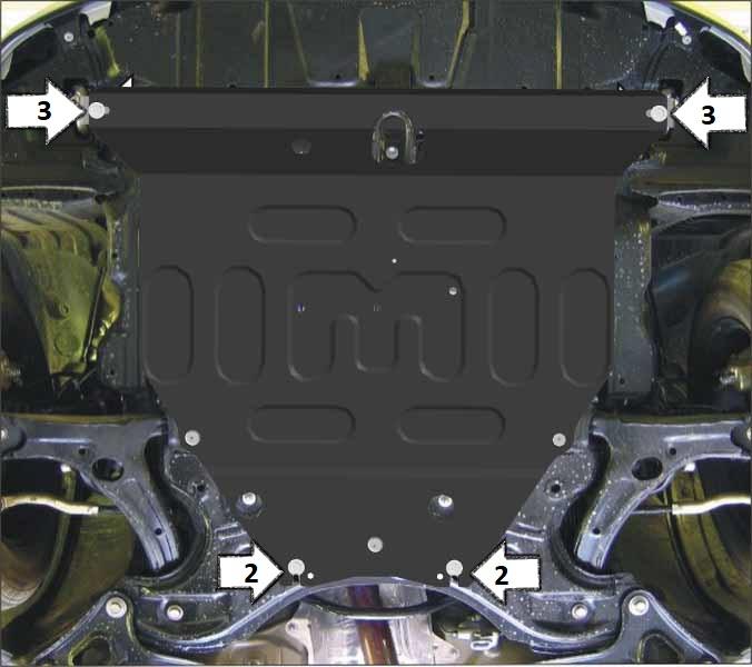 Защита стальная Мотодор (Двигатель, Коробка переключения передач), 2 мм, Сталь для Toyota Corolla 2000-2006 арт. 72506