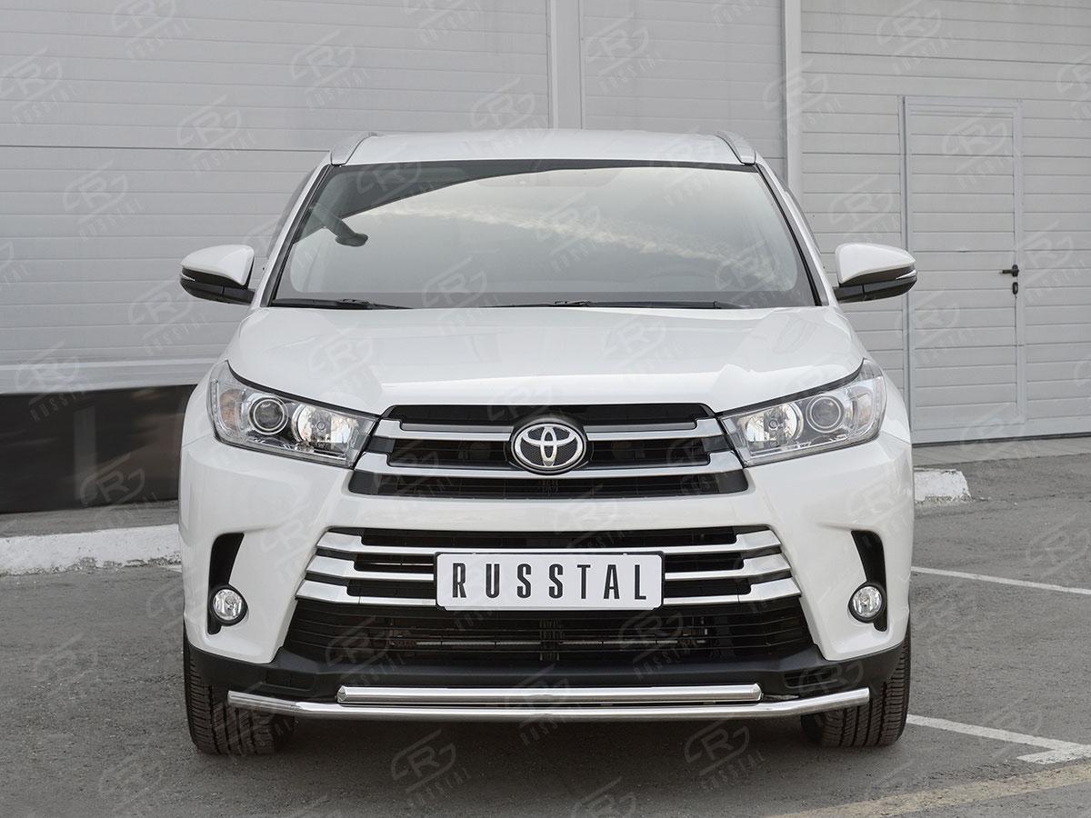 Защита переднего бампера d42/42 на Toyota Highlander 2016, Slitkoff THRZ-002614