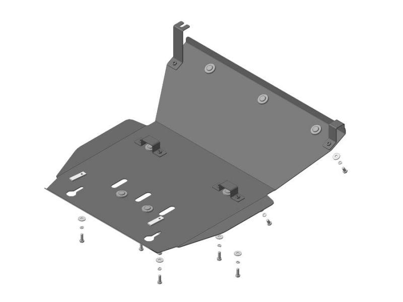 Защита двигателя, радиатора стальная Motodor для Volkswagen Amarok 2016 2016- (3 мм, сталь), 12723
