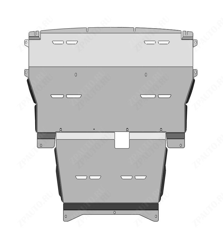 56.02ABC ЗАЩИТА КАРТЕРА ДВИГАТЕЛЯ И КПП HONGQI HQ9 (2022-) ИЗ 2-Х ЧАСТЕЙ (АЛЮМИНИЙ 4 ММ)