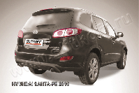 Защита заднего бампера d57 скобка черная Hyundai Santa-Fe (2009-2012) , Slitkoff, арт. HSFN010B