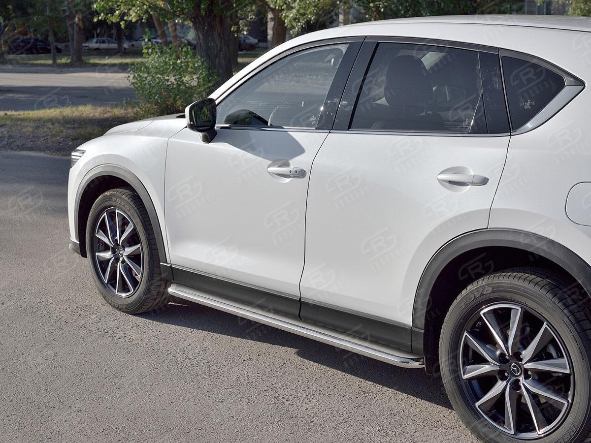 Пороги труба d42 с листом вариант 3 Mazda CX-5 2017, Русталь M5L-0027957, Slitkoff