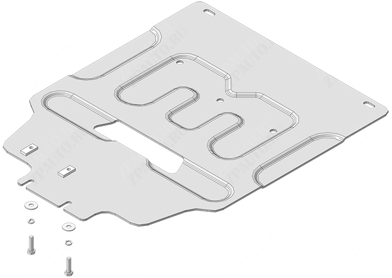 Защита алюминиевая Мотодор (Коробка переключения передач), 4 мм,  Audi Q7  2015-2019 арт. 340103