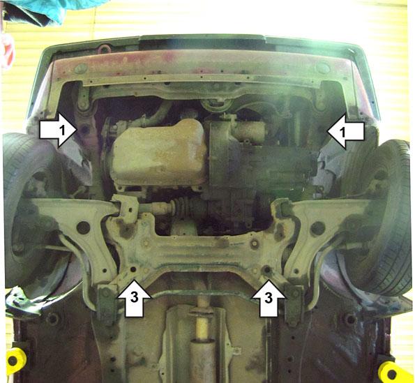 Защита стальная Мотодор (Двигатель, Коробка переключения передач), 2 мм, Сталь для Volkswagen Golf II 1983-1992 арт. 02729