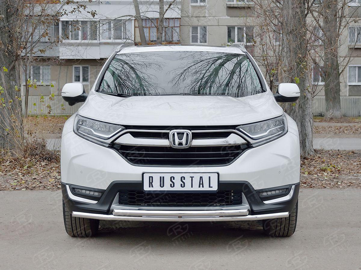 Защита переднего бампера d42/42 на Honda CR-V 2017, Slitkoff HCRZ-002823