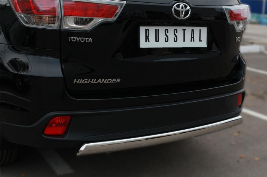 Защита заднего бампера d75х42 для Toyota Highlander 2013-2016, Slitkoff THRZ-001923