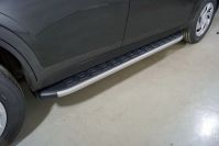 Пороги алюминиевые с пластиковой накладкой (карбон серебро) 1820 мм Haval DARGO 2022- арт. HAVDAR22-28SL