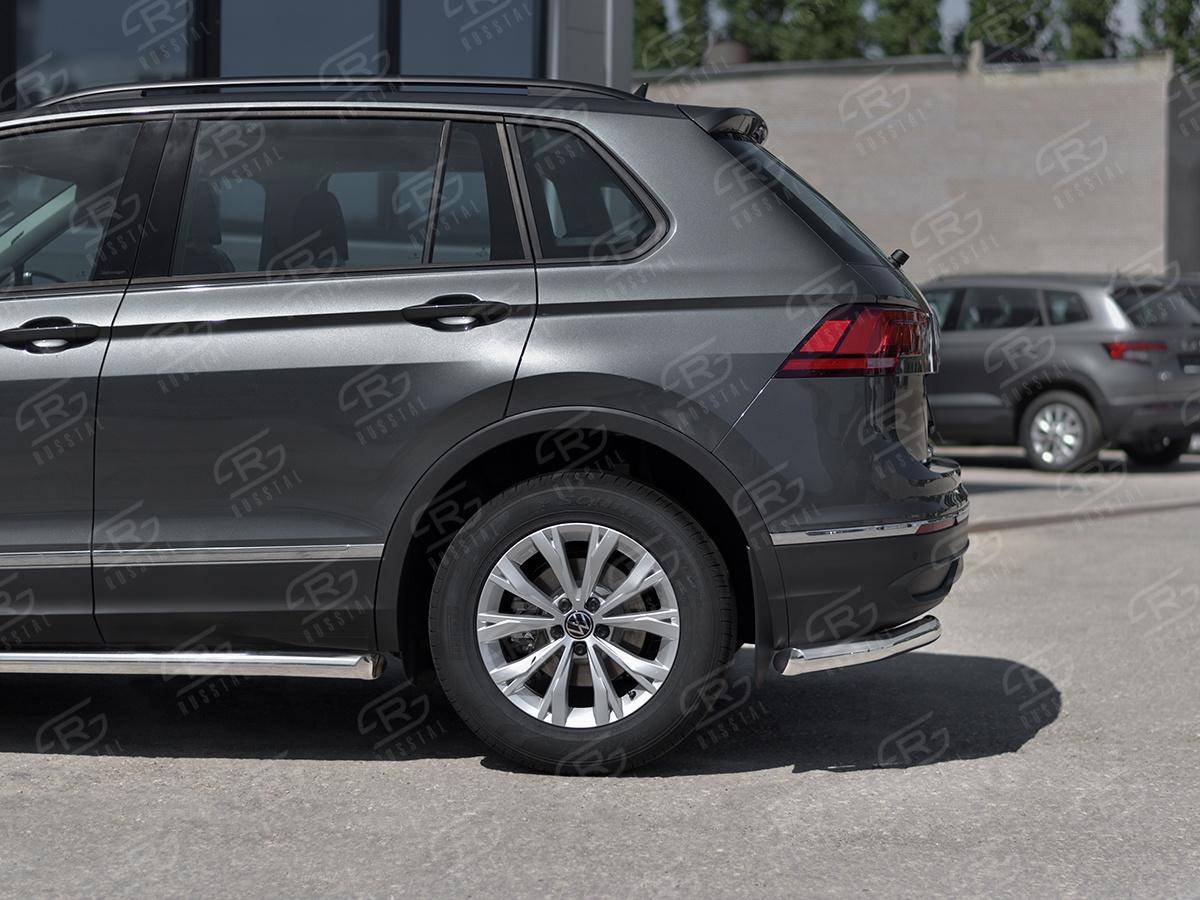 VOLKSWAGEN TIGUAN 2020- (кроме R-LINE) Защита заднего бампера уголки d57 секции VGZ-003584