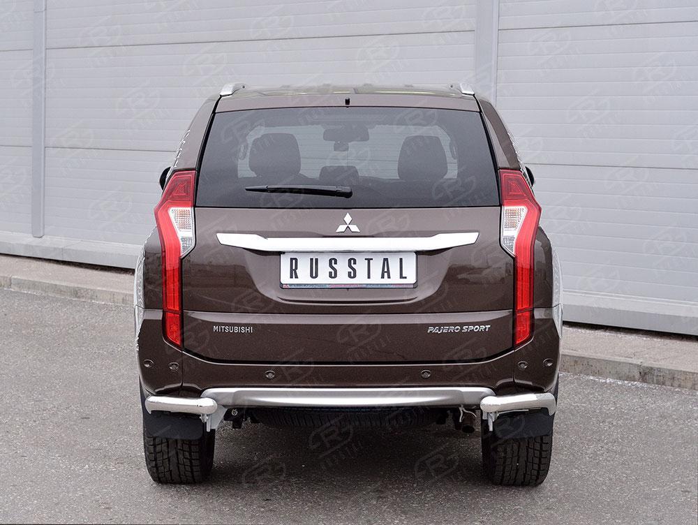 Защита заднего бампера уголки d57 для Mitsubishi Pajero Sport 2016, Slitkoff MPJSZ-002491