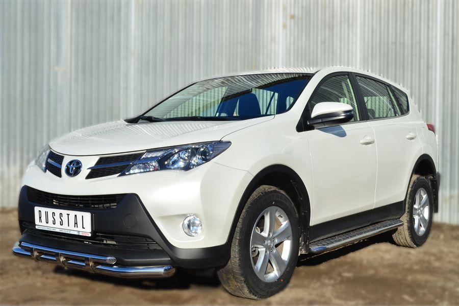 Пороги труба d42 с листом для Toyota RAV4 2012, Slitkoff TR4L-001285