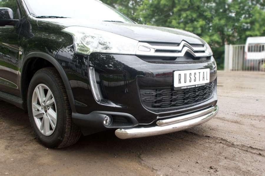 Защита переднего бампера d76/42 для Citroen C4 Aircross 2012, Slitkoff C4Z-000553