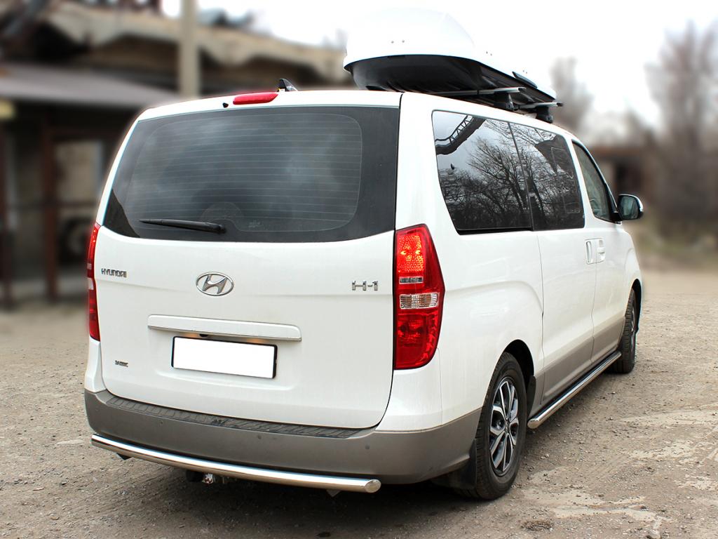 Пороги труба d-53 для автомобиля Hyundai H1 2017-наст.вр., Технотек, арт. HYH117_2