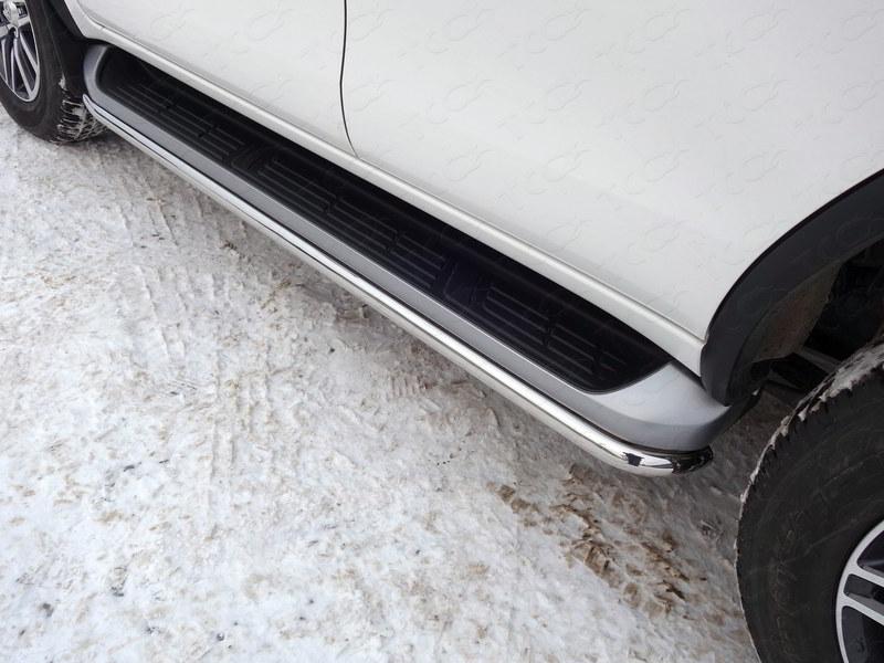 Защита порогов 50,8 мм для автомобиля Toyota Fortuner 2017-, TCC Тюнинг TOYFORT17-35