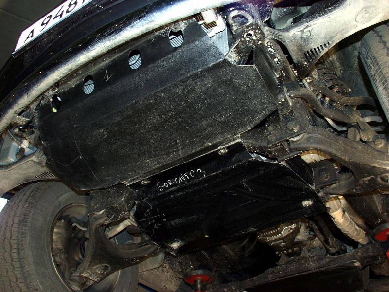 Защита картера для KIA Sorento  2002 - 2006, V-2,4; 2,5; 3,5, Sheriff, сталь 2,5 мм, арт. 11.0504