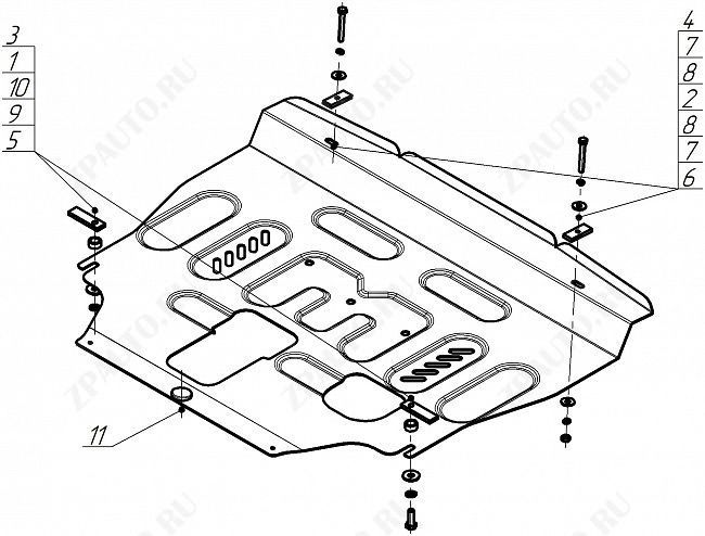 Защита стальная Мотодор (Двигатель, Коробка переключения передач), 2 мм,  WEY 07  2024- арт. 73124