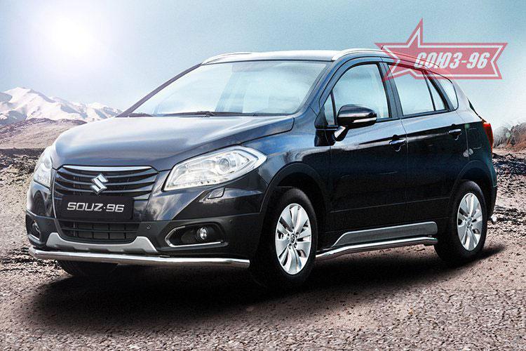 Накладка на внутренние пороги с логотипом для Suzuki SX-4 2014, Союз-96 SSXN.31.3943