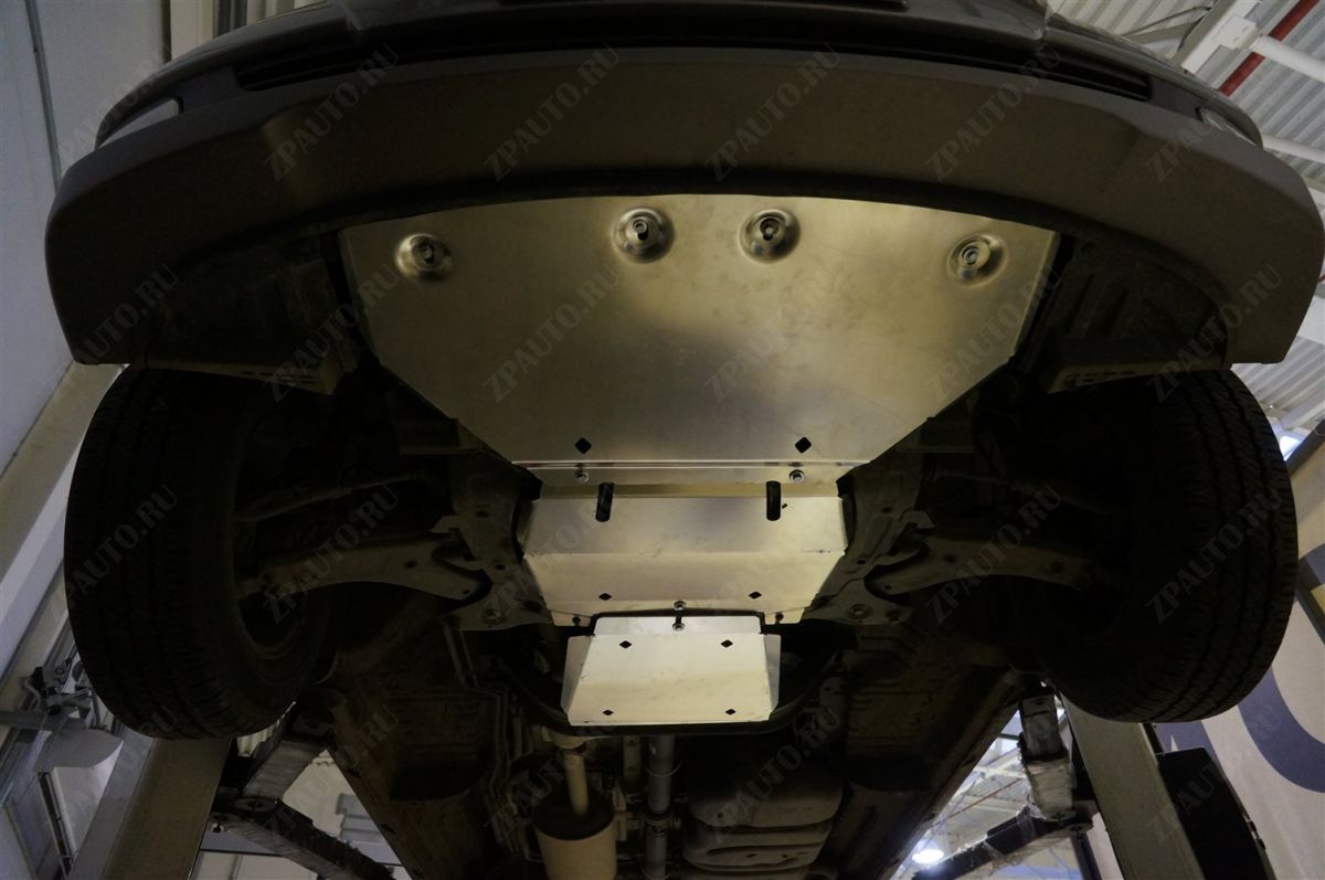 10.18ABC ЗАЩИТА КАРТЕРА ДВИГАТЕЛЯ И КПП HYUNDAI H1, V- 2,5TD, ЗАД. ПРИВОД (2007-) , ИЗ 3-Х ЧАСТЕЙ (АЛЮМИНИЙ 4 ММ)