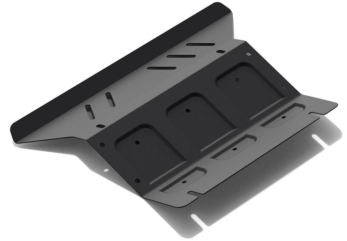 Защита радиатора АвтоБроня для Toyota Hilux VII (V - 2.5D; 3.0D) 2005-2015, штампованная, сталь 1.8 мм, с крепежом, 111.05744.1