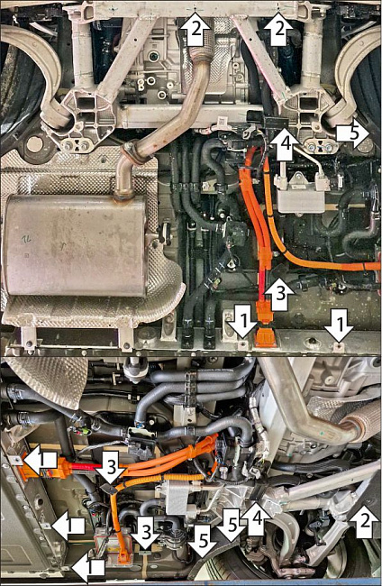 Защита алюминиевая Мотодор (Силовые провода), 4 мм,  Voyah Free  2023- арт. 348602