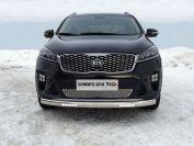Защита передняя нижняя (овальная с ДХО) 75х42 мм для автомобиля Kia Sorento Prime 2018-, TCC Тюнинг KIASORPR18-13