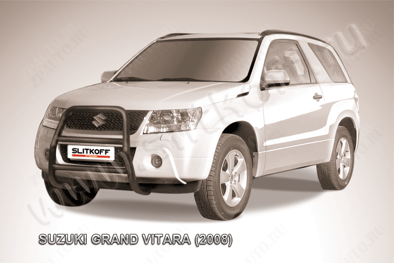 Кенгурятник d57 высокий черный Suzuki Grand Vitara 3 doors (2008-2012) , Slitkoff, арт. SGV3D08004B