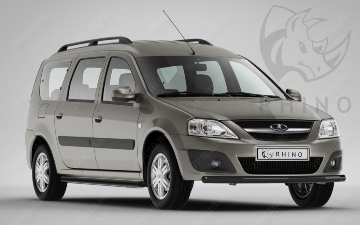 LADA LARGUS 2012-2020 Пороги труба d57 ч. сталь черн. (вариант 1) LLTBR-0021551CH