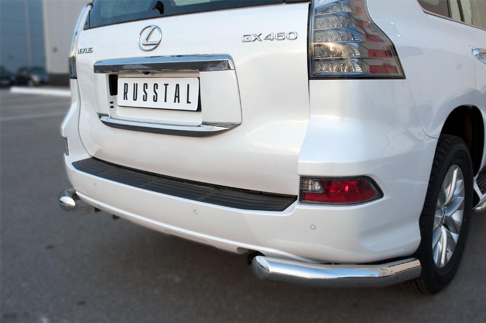 Защита заднего бампера уголки d76 для Lexus GX 460 2014, Руссталь LGXZ-001850