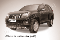 Защита переднего бампера d57+d57 двойная с защитой картера Toyota Land Cruiser Prado J150 (2009-2013) Black Edition, Slitkoff, арт. TOP012BE