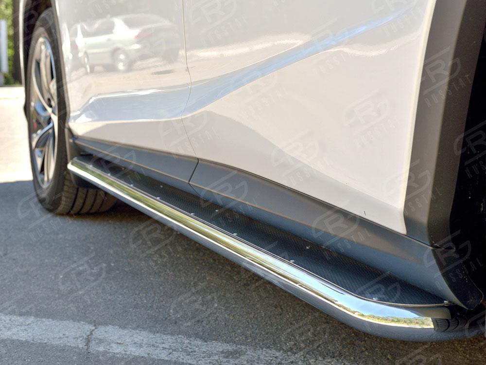 Пороги труба d42 с листом вариант 3 для Lexus RX 200t 2015, Руссталь LRX2L-0023733