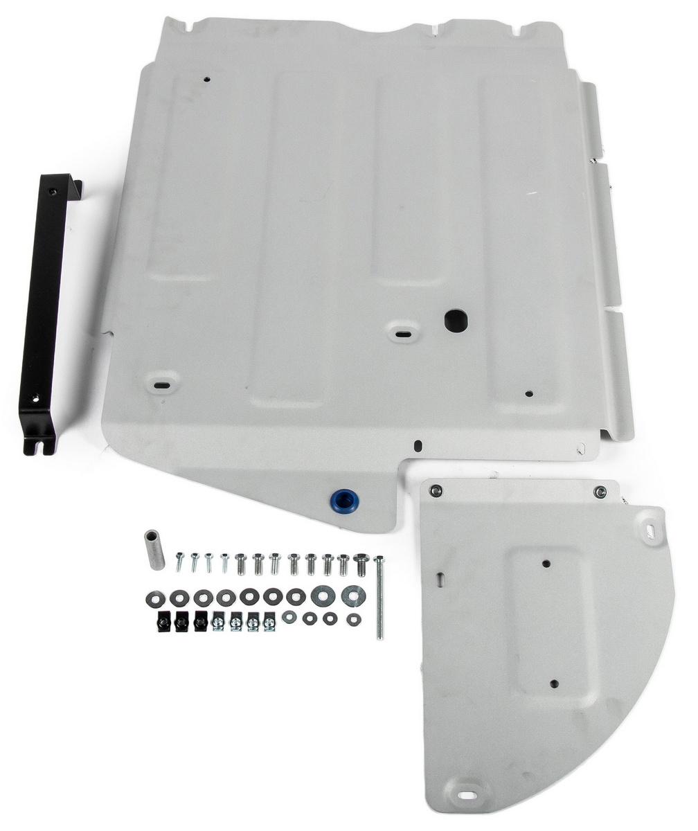 Защита КПП Rival для BMW 3 серия VII 4WD 2018-н.в., штампованная, алюминий 3 мм, с крепежом, 2 части, 333.0537.1