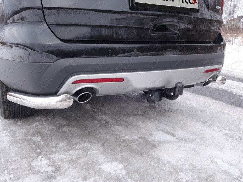 Защита задняя (уголки) 76,1 для Ford Explorer 2015 (Форд Эксплорер 2015), ТСС FOREXPL16-21, TCC Тюнинг
