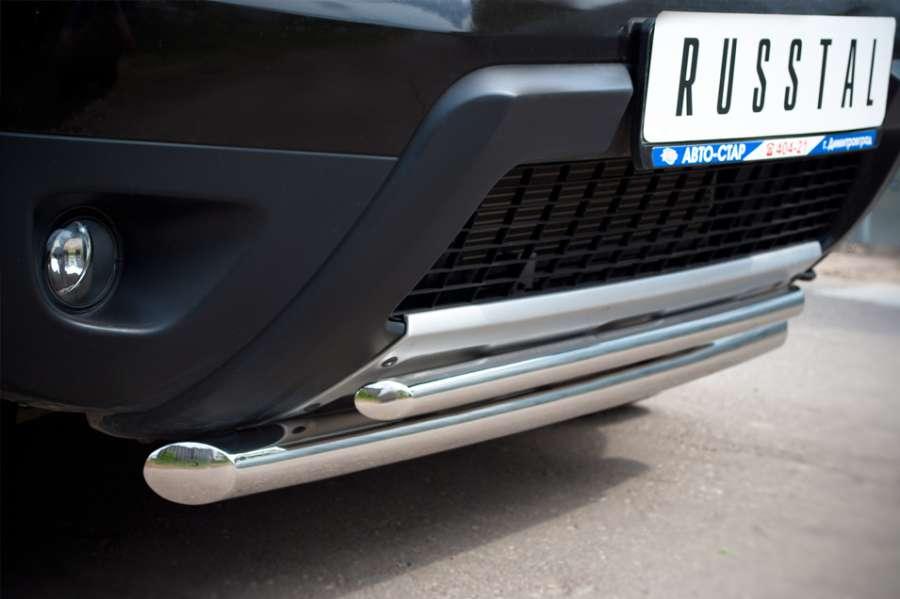 Защита переднего бампера d57/42 для Renault Duster 4x2, Slitkoff RD4Z-000446