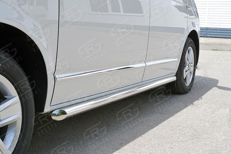 Пороги труба d57 левый вариант 1 Volkswagen Transporter T6 2015 Caravelle/Multivan длинная база, Slitkoff VTCT-0023331