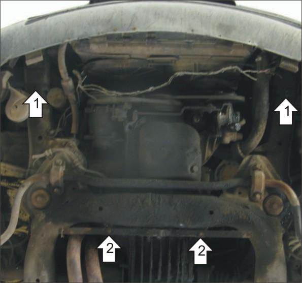 Защита стальная Мотодор (Двигатель), 2 мм, Сталь для Audi 100 1990-1994 арт. 00110