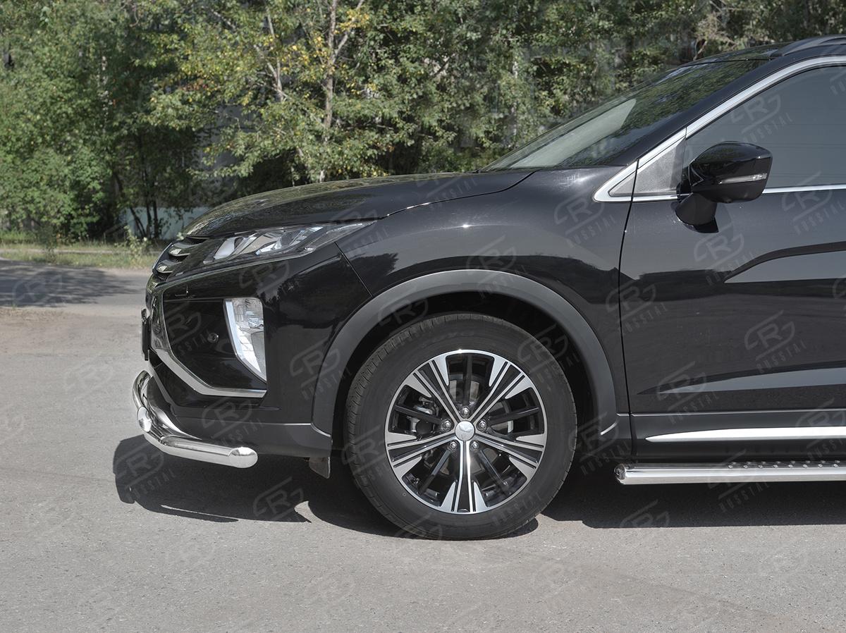 Защита переднего бампера d57 секции-d75x42 дуга для автомобиля Mitsubishi ECLIPSE CROSS 2018, Slitkoff MEZ-003043