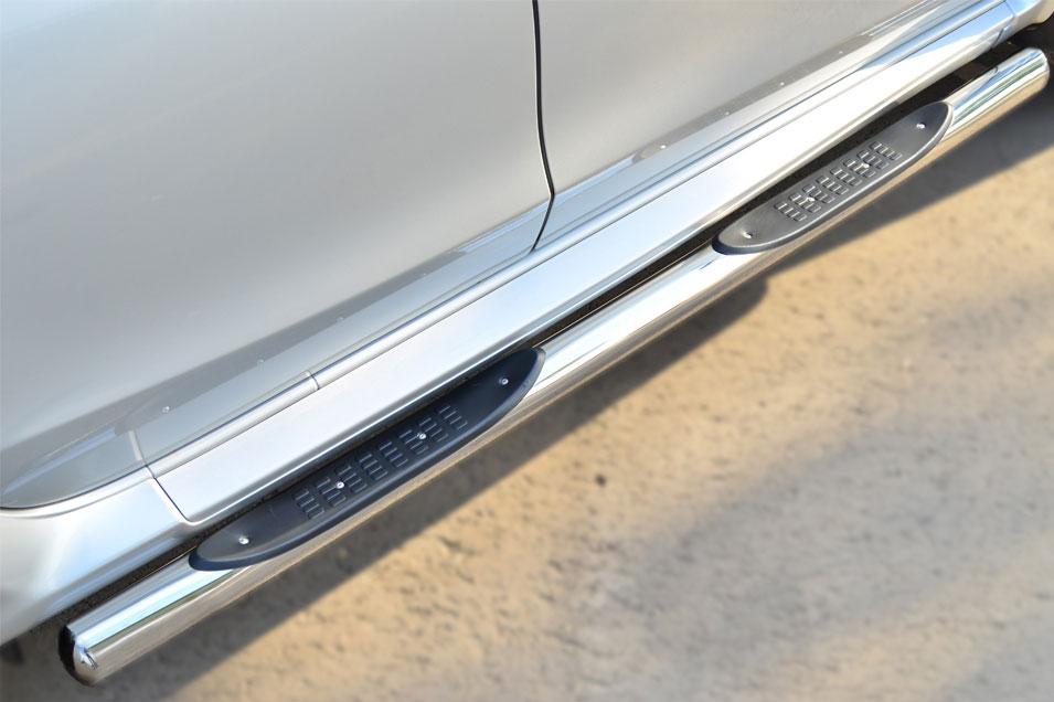 Пороги труба d76 с накладками вариант 3 для Nissan Terrano 2014, Slitkoff NTRT-001792