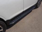 Пороги алюминиевые с пластиковой накладкой (карбон черные)  1820 мм для автомобиля Subaru Outback 2015-, TCC Тюнинг SUBOUT15-11BL