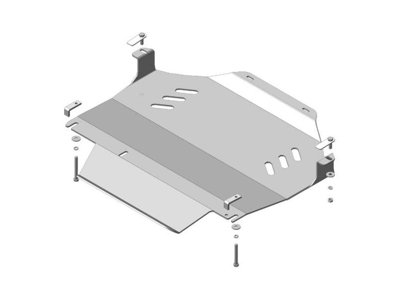 Защита кпп, рк алюминиевая Motodor для Volkswagen Touareg 2002 2002-2010 (5 мм, алюминий), 32712