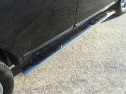 Пороги овальные с накладкой 120х60 мм для автомобиля Ford Edge 2014-2015 TCC Тюнинг арт. FOREDG14-04