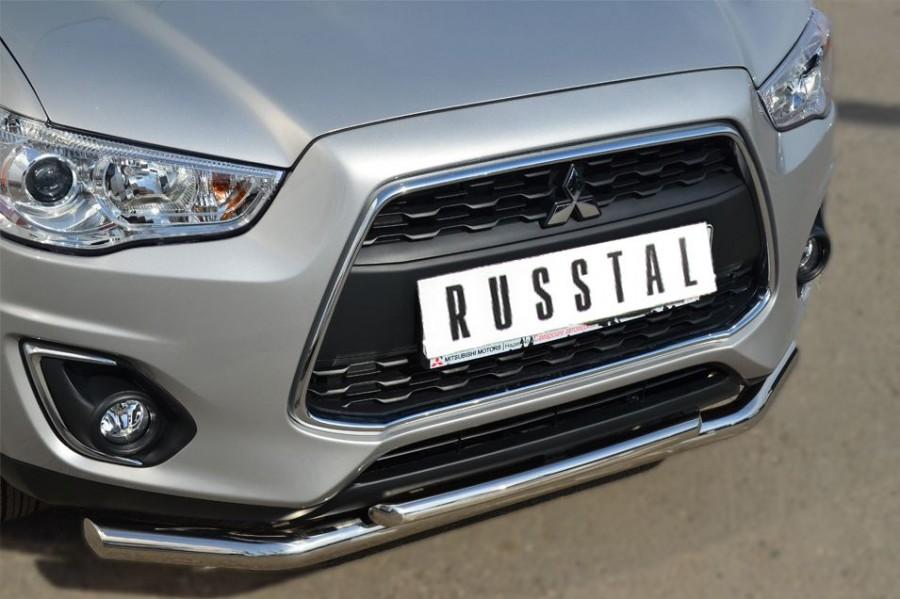 Защита переднего бампера d57/d42 для Mitsubishi ASX 2013, Slitkoff MASZ-001321