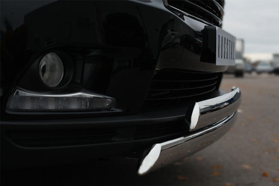 Защита переднего бампера d75х42/75х42 овальные дуги для Toyota Highlander 2013-2016, Slitkoff THRZ-001915