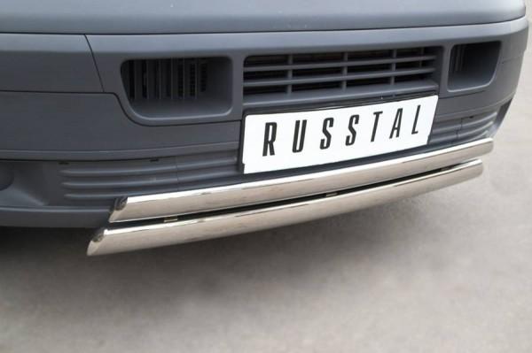 Защита переднего бампера d75x42_d75x42 овал для Volkswagen Transporter kasten 2003, Slitkoff VTRZ-000602