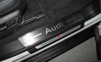 Накладки на пороги (лист шлифованный надпись audi) 4шт для автомобиля Audi Q8 2019- TCC Тюнинг арт. AUDIQ819-02