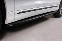 Пороги алюминиевые с пластиковой накладкой (карбон черные) 2020 мм для автомобиля Audi Q8 2019- TCC Тюнинг арт. AUDIQ819-12BL