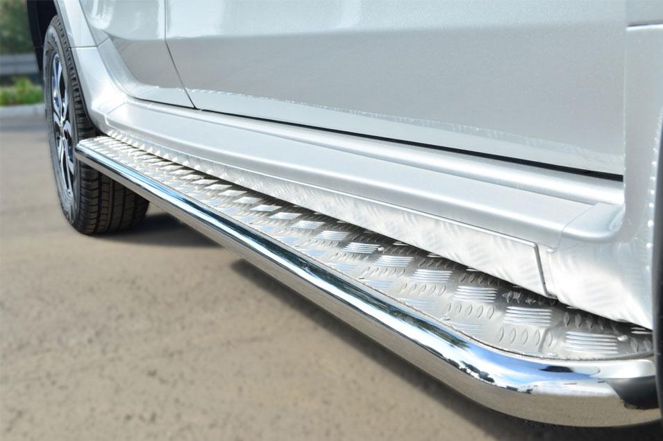 Пороги труба d42 с листом для Nissan Terrano 2014, Slitkoff NTRL-001794