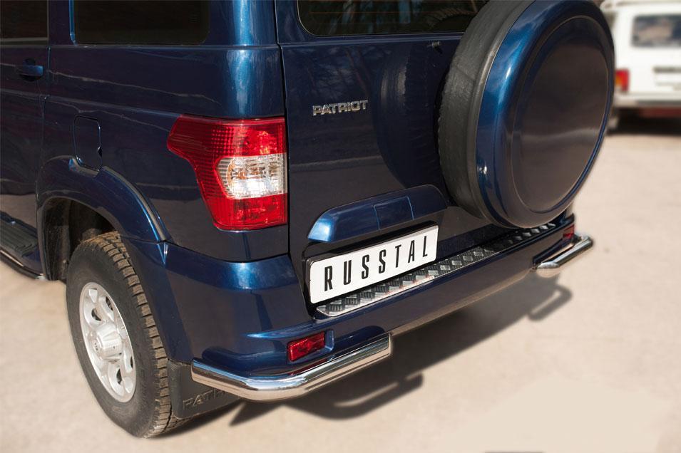 Защита заднего бампера уголки d57 для UAZ Patriot 2014, Slitkoff UPZ-002071