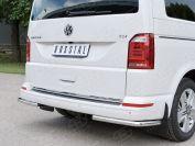 Защита заднего бампера уголки d42 Volkswagen Transporter T6 2015 Caravelle/Multivan, Руссталь VTCZ-002340