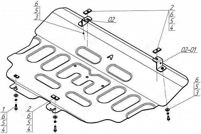 Защита АвтоСтандарт (Двигатель, Коробка переключения передач), 1,5 мм,  для Jetour X70 Plus  2023- арт. 59012